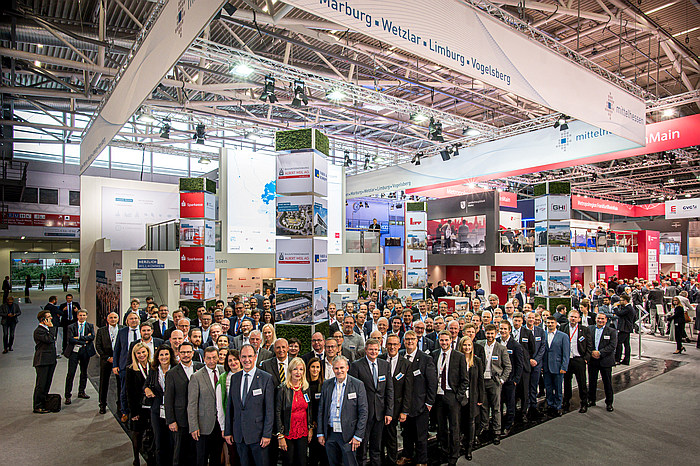 Der zweistöckige Mittelhessen-Stand mit der Nummer C1.140 hat wieder seine gewohnte Größe und Sichtbarkeit für alle regionalen Standpartner (Foto: Tilman Lochmüller/Regionalmanagement Mittelhessen GmbH)