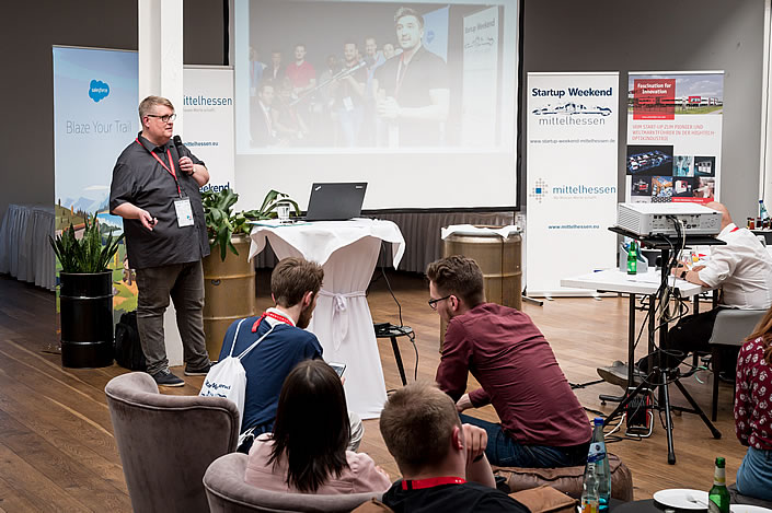 Gelungene Prämiere: RMG-Geschäftsführer vor den Final Pitches am Sonntag (Foto: Tilman Lochmüller).